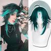 WTB Synthetic Wig Game Dharma Hag -Xiao Genshin Impact Cosplay Cartoon Wig Fluffy High-Gloss Anti-warping Short Hair Wig