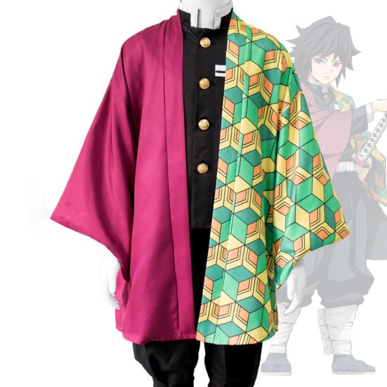 Костюм Demon Slayer с цифровым принтом, косплей, японское аниме, свободное кимоно, накидка для детей