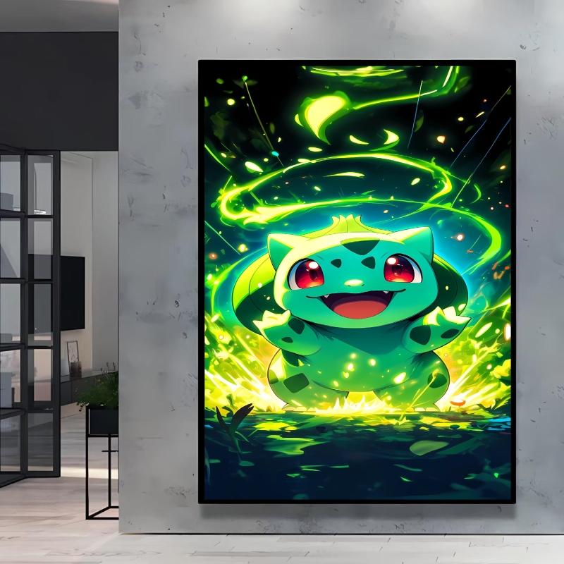 Japanese Anime Canvas Paintings Pikachu Poster Cartoon Character Picture Bright and Clear Colors High Quality Home Decor