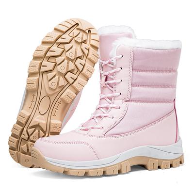 Зимние утолщенные зимние сапоги, плюшевые, теплые, нескользящие и водонепроницаемые, женские, короткие, из хлопка