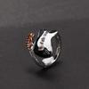 Brand New Personality Lovers' Women Jewelry Oiled Zinc Zinc Alloy Ring Black White Color Varnish Guitar