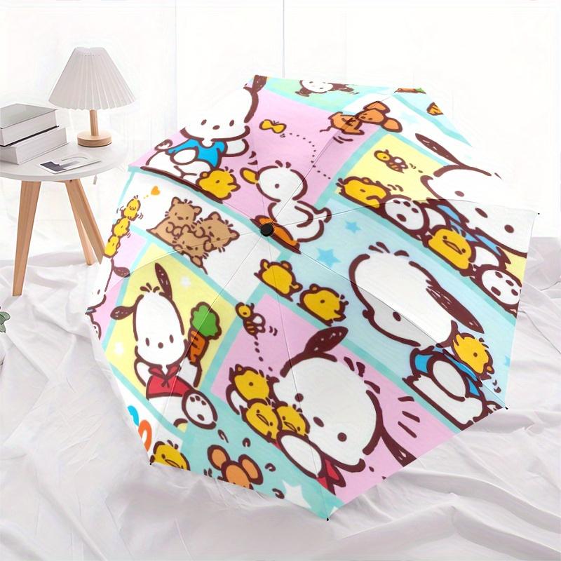Carrot Small Animal Pochacco Automatic Open/CloseUmbrella-CuteUmbrella with Cute Design, Portable 3-Fold Compact Umbrella for Men & Women, Valentine's