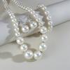 Pearl Jewelry Set With Geometric Pendant For Women And Men