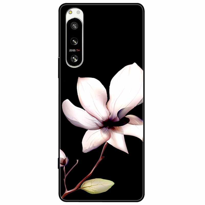 For Sony Xperia 5 IV / 1 IV Case 10IV Soft Silicone Flower Phone Back Cases For Sony Xperia 10 IV V Cover 5IV TPU Bumpers 10V