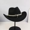 Ковбойская шляпа для женщин и мужчин, формованная кромка, западная шляпа ковбойки с украшением в виде повязки с головой быка, шляпа федора из искусственной замши, сворачивающаяся