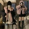 Double-Sided Warm Fur Coat Women Autumn Winter Loose Thicken Plush Cotton Coat Hooded Imitation Mink Fur Outwear