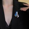 Cartoon Sitting Fox Brooch Shiny Rhinestone Enamel Fox Pin Women Men Clothes Rhinestones Badge Pin Jewelry Gift