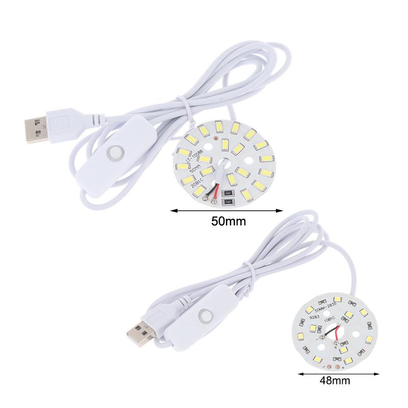 1 шт. DC5V Диммируемые 48/55 мм Светодиодные Чипы SMD5730 Светодиодная Лампа USB Диммер 5 Вт 10 Вт Световая Плата Белый Теплый Свет С Кабелем Включения/Выключения