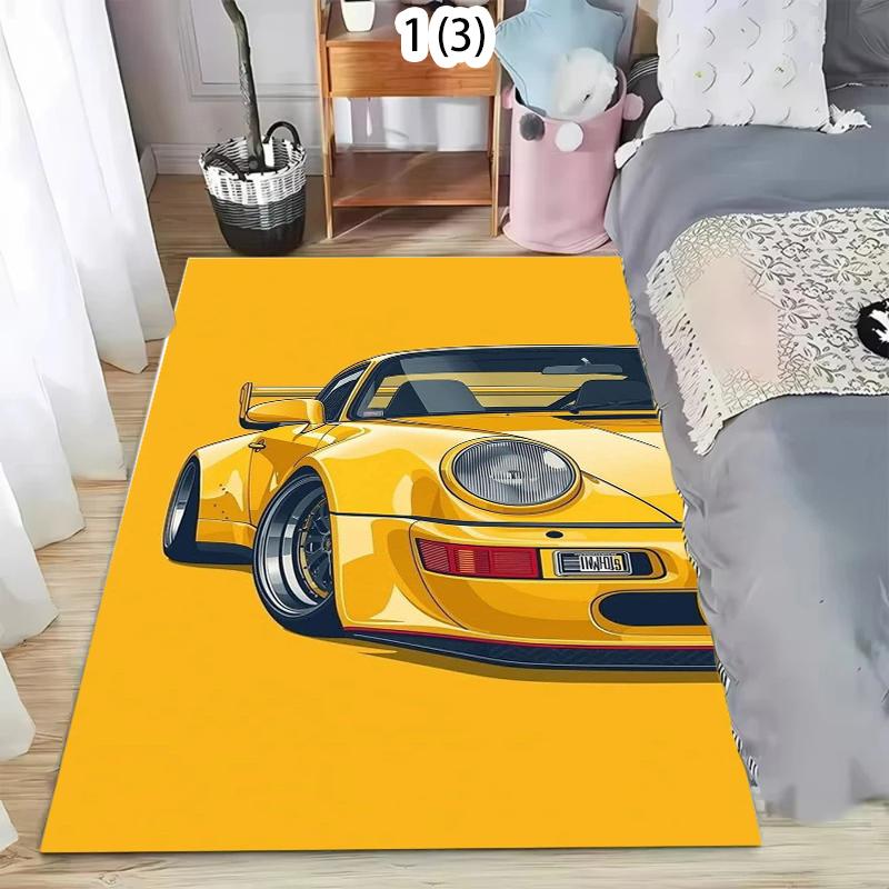 Car Printed Carpet Men's Cave Indoor Carpet Car Enthusiasts Living Room Bedroom Door Mat Home Decoration Floor Mat