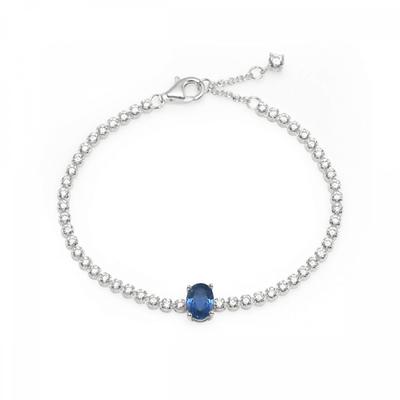 Серебряный браслет-цепочка Pandora Timeless Sparkling Halo Blue Pav 590039c01
