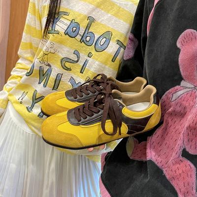 2025 лето новые туфли для тренировок в немецком стиле на плоской подошве из мягкой кожи женские универсальные повседневные спортивные кеды на платформе обувь на мягкой подошве обувь Форреста Гампа белые туфли