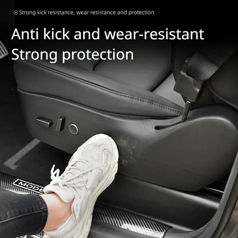 Защитные накладки на двери автомобиля для Tesla Model Y Juniper/Model3 Highland Кожаная наклейка Защитные коврики для боковин сидений Накладка Автомобильные аксессуары 2025