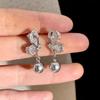 Silver Needle Butterfly Wings Pearl Earrings Design Simple Light Luxury Temperament Stud Earrings
