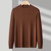 Men's Solid Half-High Neck Pullover Sweater