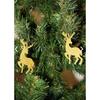 Gold Gold Felt Deer Christmas Tree Ornament Glitter Eva Tree and Gift Ornament 6 Pieces