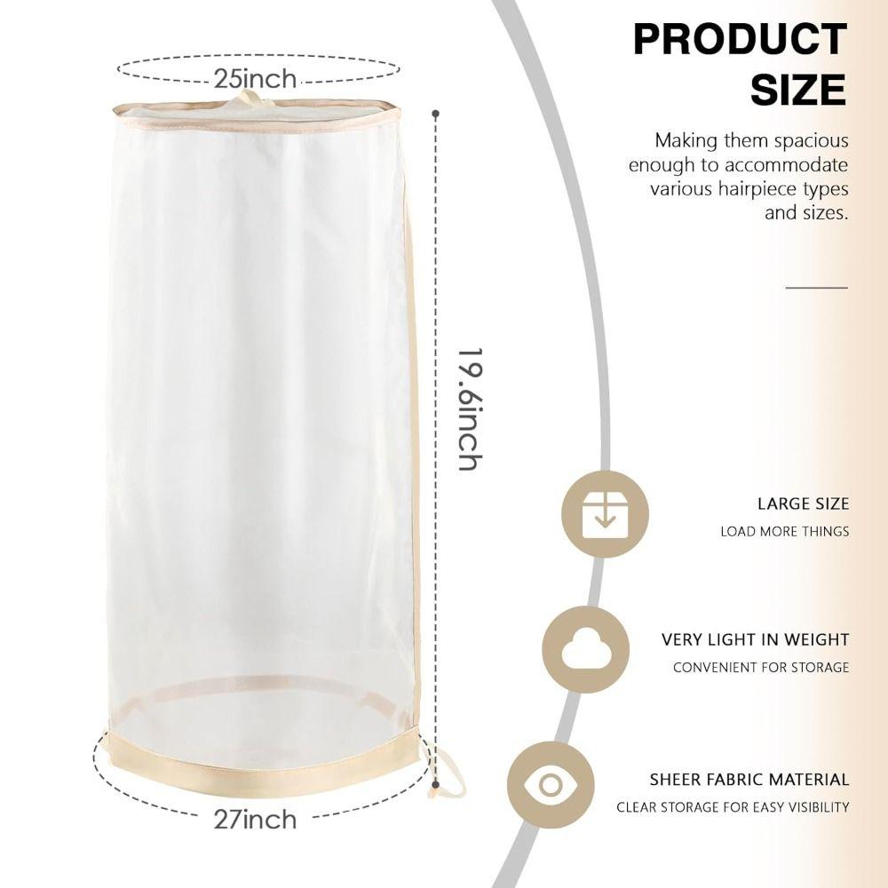 Drawstring Closure Wig Bag Adjustable Wig Dust Covers Dust Bag Wig Protection