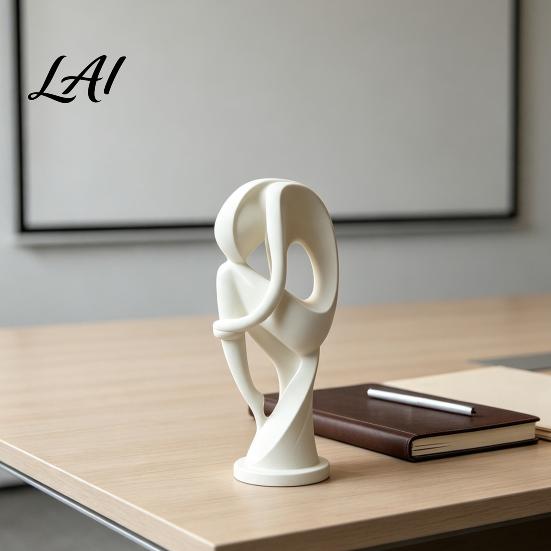 Elegant Home Accents 3D Printed Abstract Thinker Sculpture Modern Minimalist Human Figure Statue Decor Art Desk for Living Room TV Cabinet Entryway