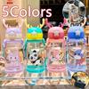 600ml Lovely Antler Children Straw Water Bottle Shoulder Strap School Drinking Water Cup Kids Boy Girl Bottle With BPA Free