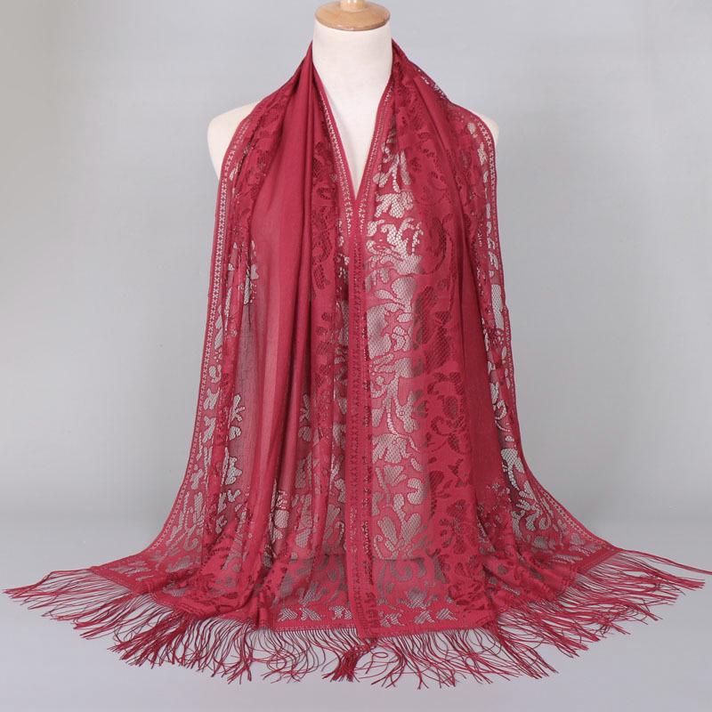 Elegant Lace Scarf for Women Tassel Trimmed Summer Sunscreen Shawl Lightweight Party Wedding Poncho Boho Chic Beach Cover Up