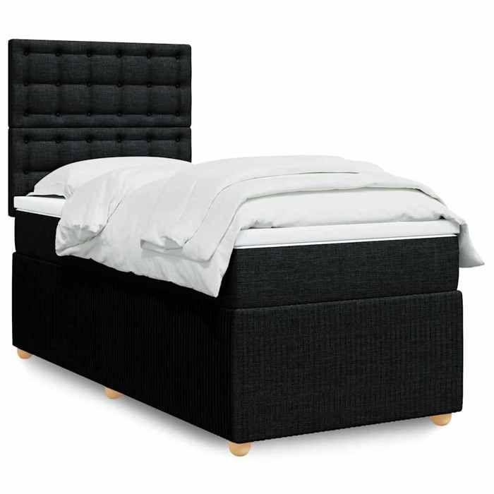 Maison Exclusive - Sommier à lattes de lit avec matelas Noir 100x200 cm Tissu