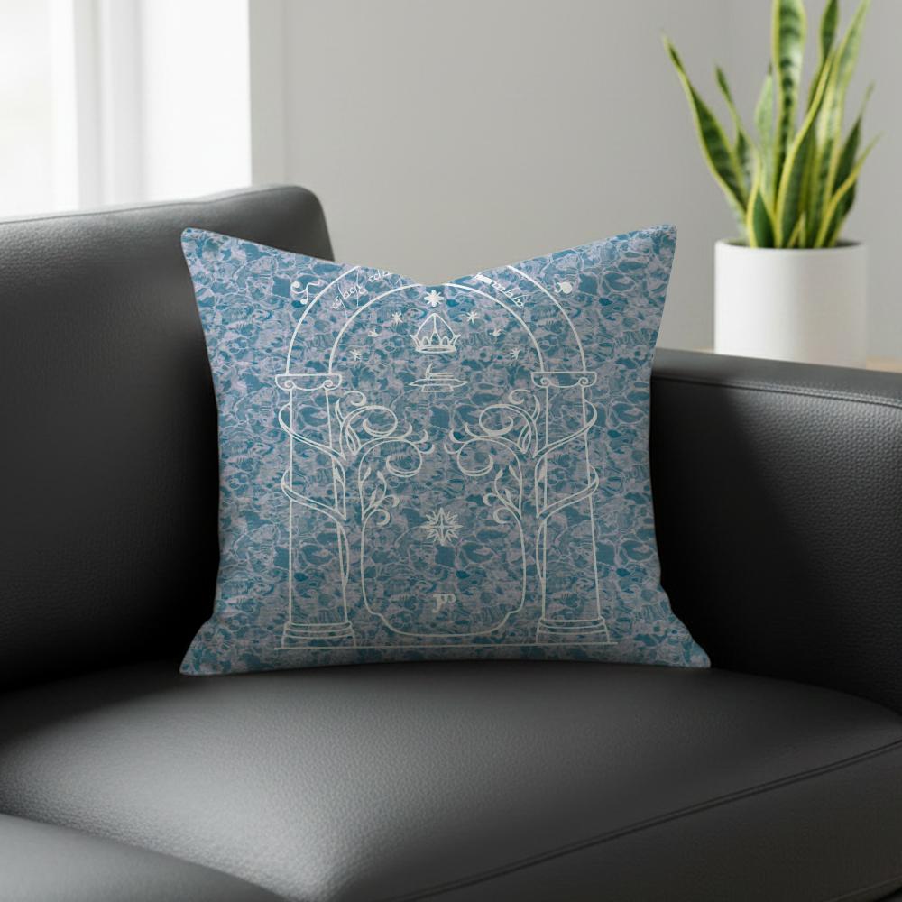 Movie Door of Durin Lord of the Rings Cushion Cover Natural Linen Pillowcase Set AllinOne Decor for Sofa Bedroom Chair