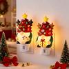 Christmas Gnome Night Light Resin Faceless Dwarf Xmas Tree LED Night Light with Multicolor Bulbs And On/Off Switch for Home Bathroom Bedroom Decor