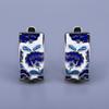 Classic Earrings for Women's Handmade Blue Enamel Flower Earrings Shape Earrings Fashion Party Jewelry Women Earrings ADM