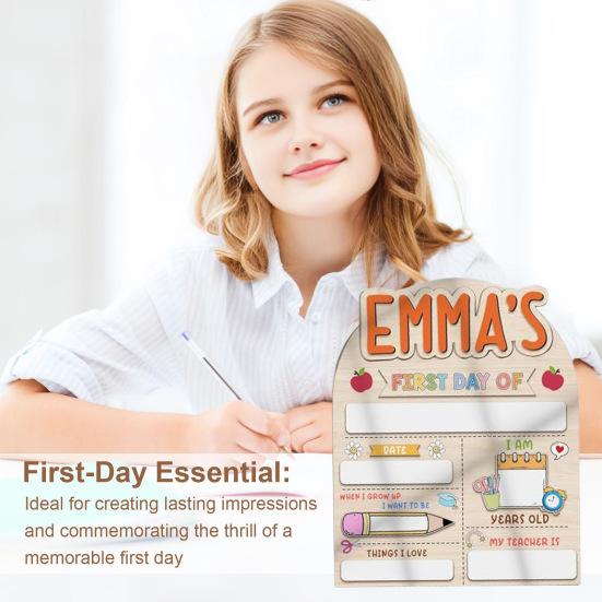 Табличка «Первый день в школе» Деревянная табличка с вехой образования Сувенирная доска для рисования маркером Подарки детям на «Снова в школу»