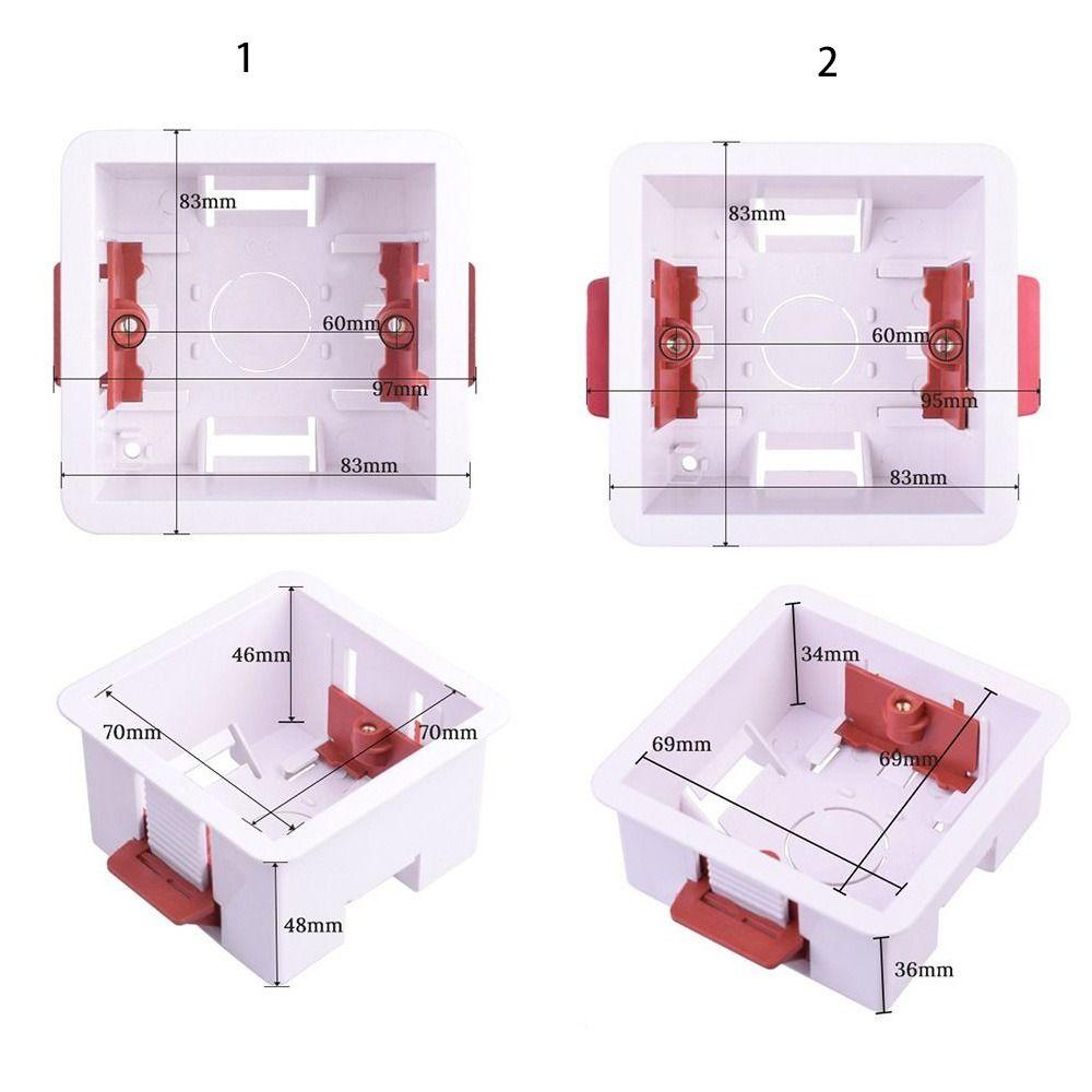 White Wall Socket Cassette Junction Box Wall Switch Box Durable Gypsum Board Lining Box  Home