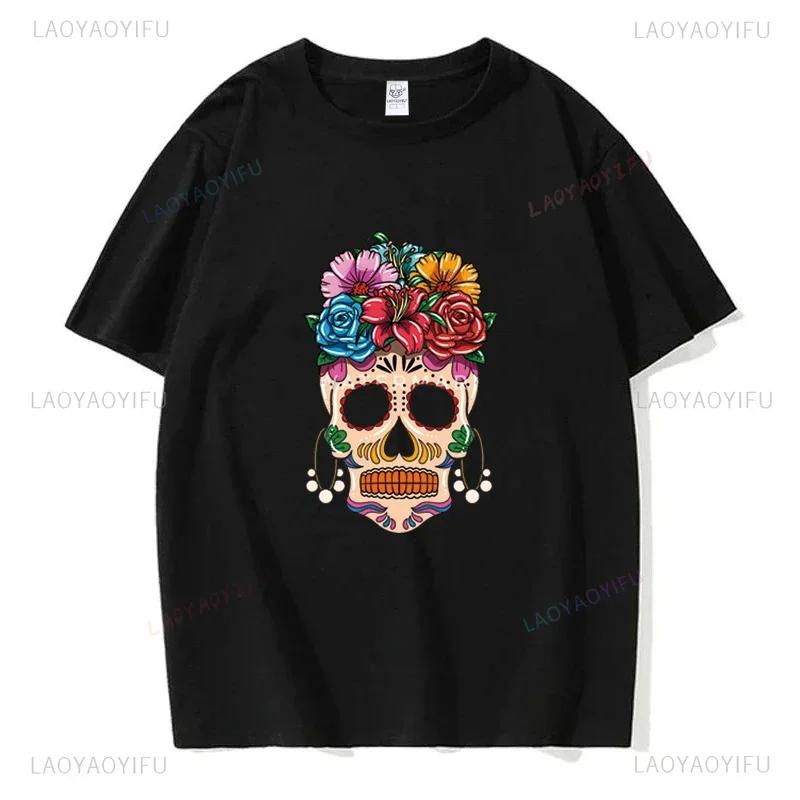 Мексиканский День мёртвых ''DÍA DE LOS MUERTOS'' Футболка с принтом Мужская графическая футболка Повседневные удобные футболки на лето Женская одежда