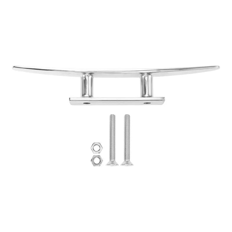 1Pc Boat Open Base Cleat Dock Cleat with tallation Screws Marine 316 Stainless Steel Yacht Mooring Accessories 4/5/6/8/10inch