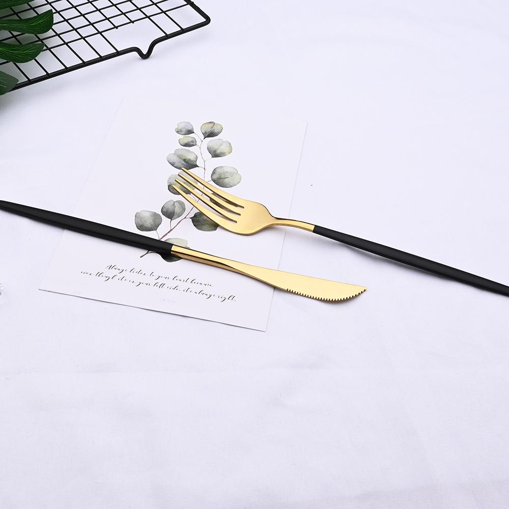 24 шт., набор столовой посуды из черного золота, набор столовых приборов из нержавеющей стали, кухонная вилка, нож, ложка, набор столовых приборов, набор столовых приборов, столовые приборы, подставка для столовых приборов