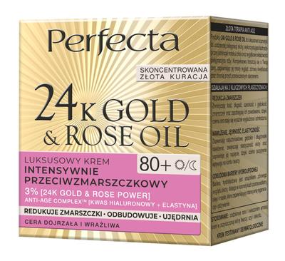 Perfecta Gold Rose Luksusowy Krem Intensywnie Przeciwzmarszczkowy 80+, 50Ml