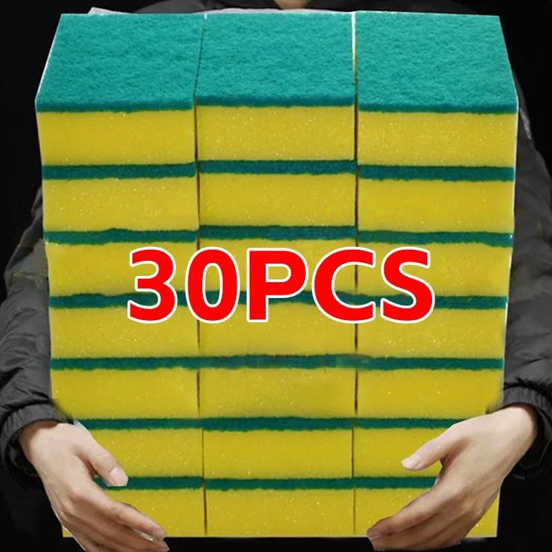 Lots Dishwashing Sponge Super Absorbent Cleaning Sponges Pot Rust Stain Brush Grease Cleaner Rags Kitchen Removing Oil Kit Tools