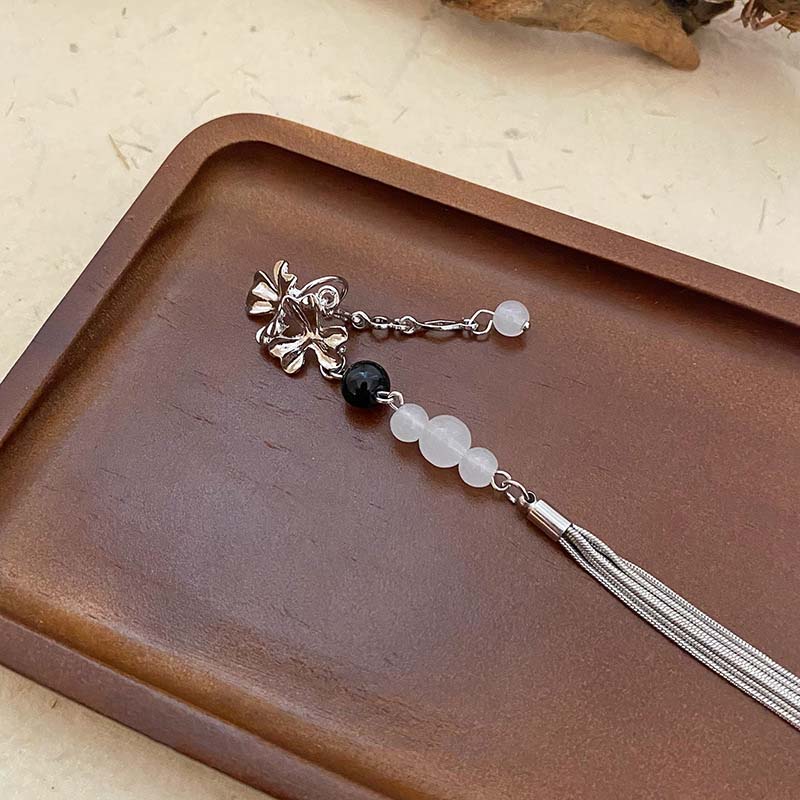 Новые ретро-клипсы с кисточками и бусинами в виде цветка, простые универсальные серьги, бесплатные женские украшения, клипсы для ушей