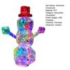 Christmas Prismatic Iridescent Snowman Ornaments LED Light Up Snowman Figurine USB Powered Table Decor for Holiday Decoration
