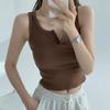 Summer New Small Vest for Women with A Thin Button-fitting Slim Base Solid Color Korean Sleeveless Top