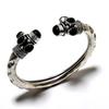 Браслет-манжета ручной работы с черным ониксом и драгоценным камнем 925 пробы с серебряным покрытием