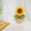Новый ручной работы крючком пряжа букет высокого класса горшечный подсолнух горшечный имитация цветочного украшения подарок