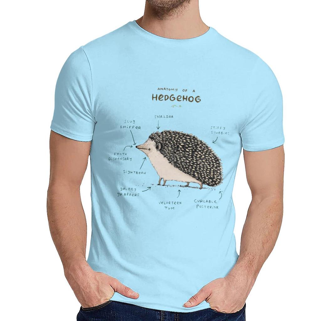 For Male Tee Shirt Anatomy Of A Hedgehog Soft Harajuku Classic Round Neck Vintage T Shirt