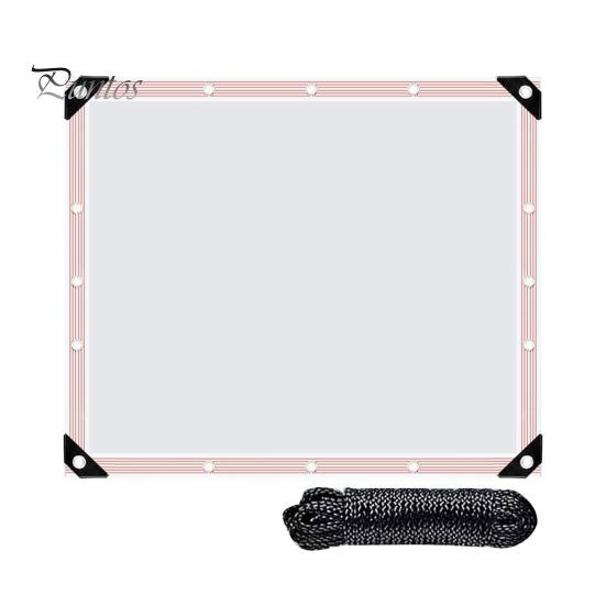 Clear Tarpaulin Waterproof Garden Tarp Outdoor Rainproof Covering All-weather Tarp with Rope for Patio Henhouse Canopy