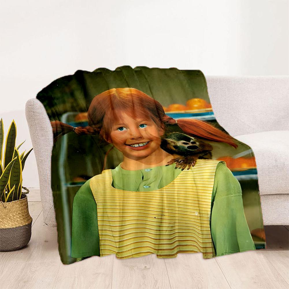 Pippi Adventure Blanket Ultra-Soft Perfect for Chair Bed Picnics Four Seasons Universal Playful Design Unique Gift for Family and Friends Camping