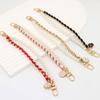1pc Universal Phone Charm Bracelet Chain Leather Strap Rope Pendant Metal Anti-lost
