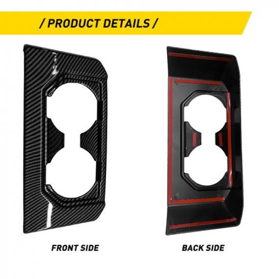Fit 2015- Ford F150 Rear Water Cup Holder Frame Panel Carbon Fiber Sticker
