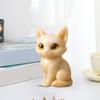 Big-Eyed Fox Figurine Hand-Carved Healing Fox Statue Lucky Animal Sculpture Home Office Desktop Decoration Ornament
