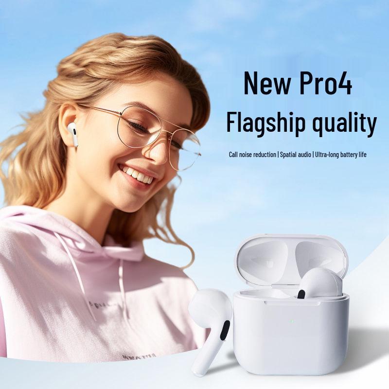 Pro4 Wireless Bluetooth Earbuds with Noise Cancelling, Compatible with Apple & Android
