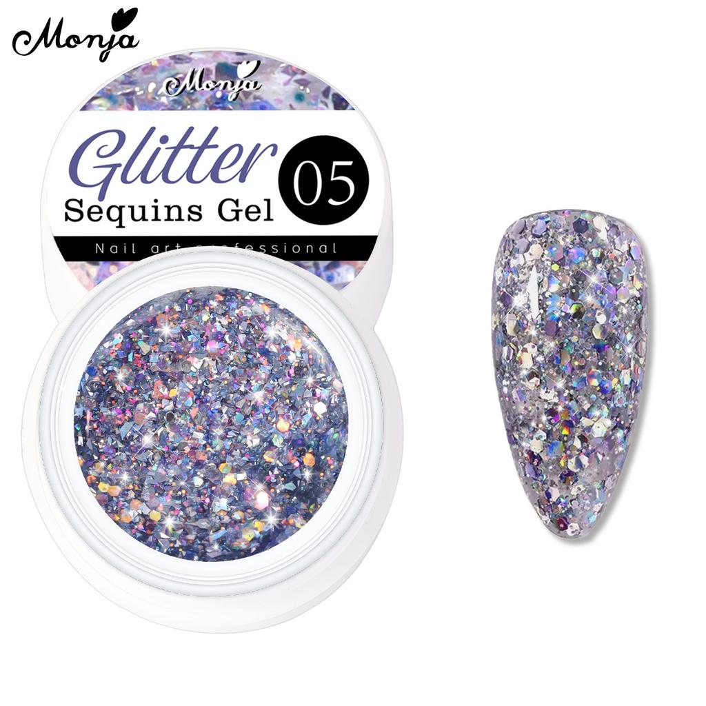 monja 5 мл/банка гель для ногтей Звездный УФ-лак сияющий блеск Светоотражающие блестки отмачиваемый лак для салона DIY Маникюр Рисунок Инструменты для дизайна