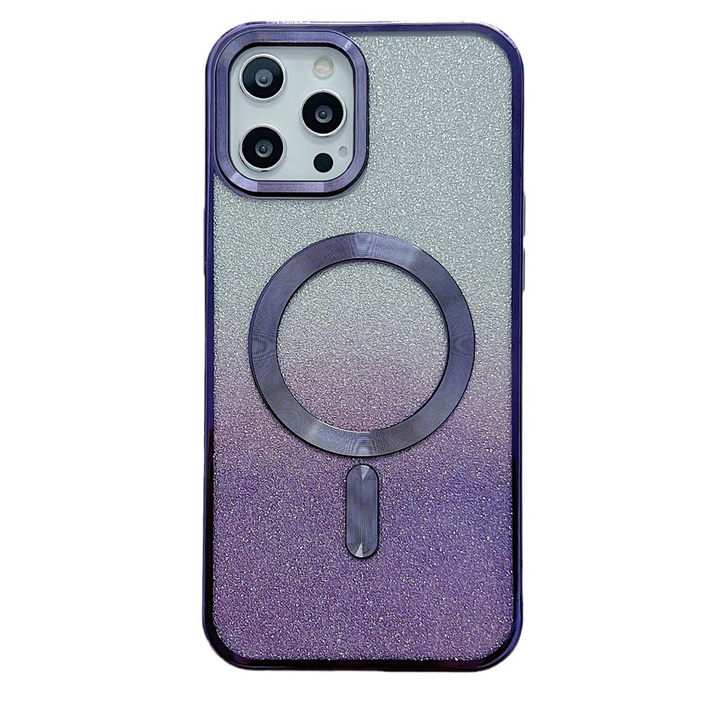Подходит для чехла для мобильного телефона iphone17promax, яблоко 16pro гальванический магнитный чехол для мобильного телефона 15 постепенное изменение блестки