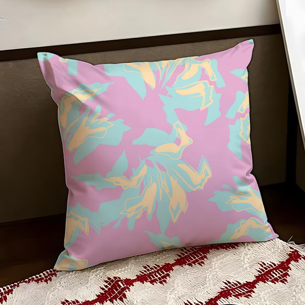Blissful Dopamine Burst Floral Cushion Cover Reversible Soft Durable Pillow Cover Home Car MultiScene Use for Daily Comfort