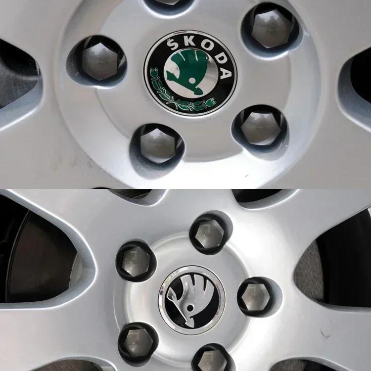 2025 Hot for Skoda 56/60/65mm Car Wheel Center Hub Caps Logo Rapid Kodiaq Fabia Karoq Laura Superb VRS Yeti Octavia Scala Tire D